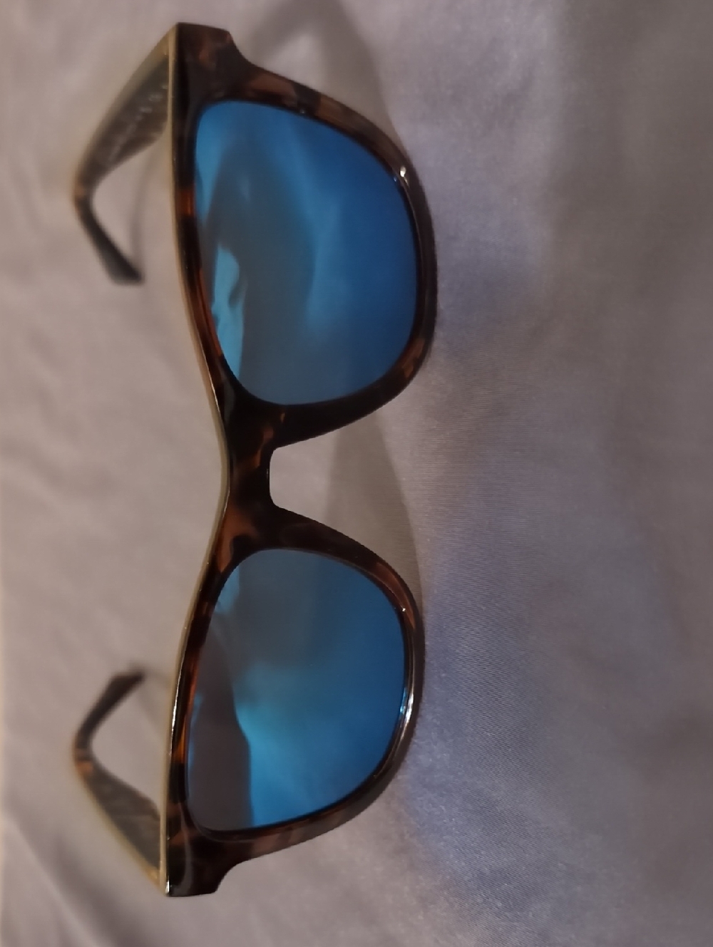 Hurley Tortoiseshell Frame Sunglasses with Blue Mirrored Polarized Lenses